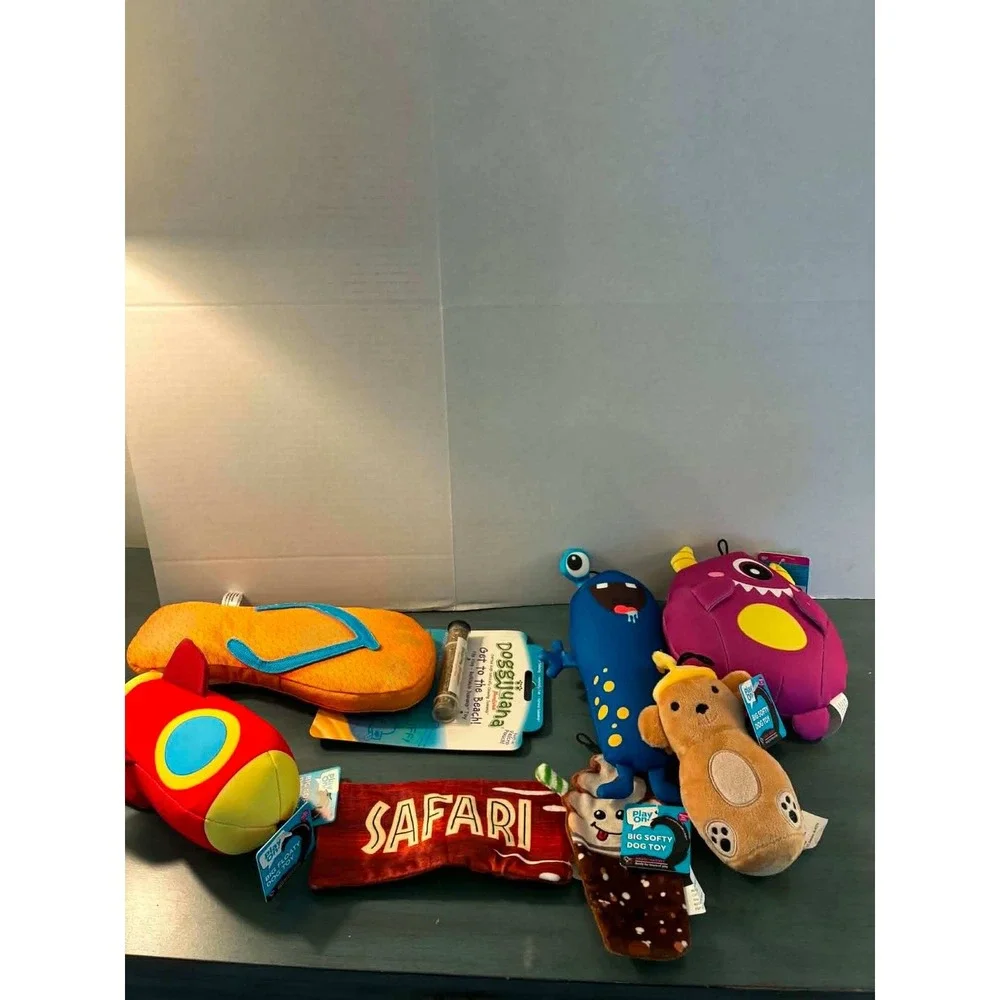 Play On! Dog Toy Lot 7pc Mixed Audience OS NEW Big Softy Floaty Rocket